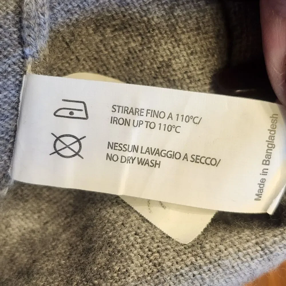 Spada‎ Roma Italian Mens XL Gray 1/4 Zip Wool Cashmere Blend Sweater Elbow Patch
